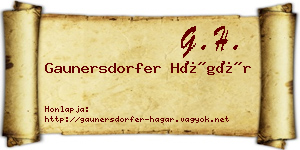 Gaunersdorfer Hágár névjegykártya